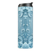 Blue Decorative Floral Thermal Tumbler Thermosbeker (Gedraaid links)