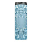 Blue Decorative Floral Thermal Tumbler Thermosbeker (Achterkant)