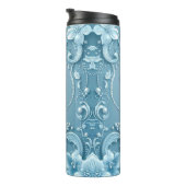 Blue Decorative Floral Thermal Tumbler Thermosbeker (Geroteerd rechts)