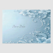 Blue Decorative Floral Tissue Paper Tissuepapier (Voorkant)