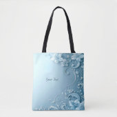 Blue Decorative Floral Tote Bag (Voorkant)