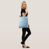 Blue Decorative Floral Tote Bag (Op model)