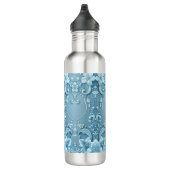 Blue Decorative Floral Water Bottle Waterfles (Rechts)