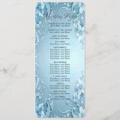 Blue Decorative Floral Wedding Program Programmakaart (Achterkant)