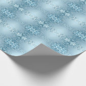 Blue Decorative Floral Wrapping Paper Cadeaupapier (Hoek)