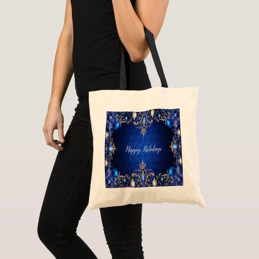 Blue Decorative Holiday Canvas tas (Voorkant (product))