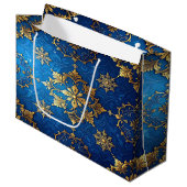 Blue Decorative Holiday Gift Bag Groot Cadeauzakje (Voorkant Gekanteld)