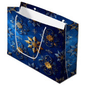Blue Decorative Holiday Gift Bag Groot Cadeauzakje (Voorkant Gekanteld)
