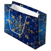 Blue Decorative Holiday Gift Bag Groot Cadeauzakje (Voorkant Gekanteld)