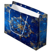 Blue Decorative Holiday Gift Bag Groot Cadeauzakje (Voorkant Gekanteld)
