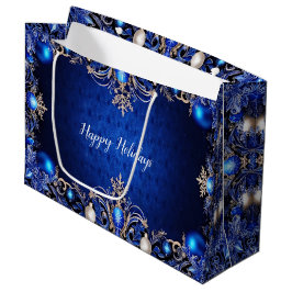 Blue Decorative Holiday Gift Bag Groot Cadeauzakje
