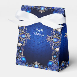 Blue Decorative Holiday Gift Box Bedankdoosjes