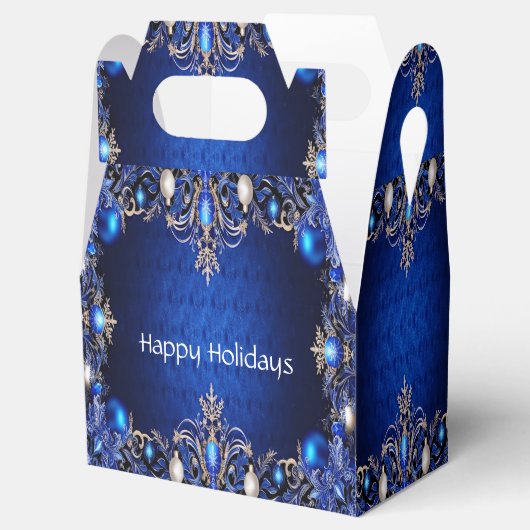 Blue Decorative Holiday Gift Box Bedankdoosjes (Geopend)