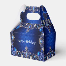 Blue Decorative Holiday Gift Box Bedankdoosjes