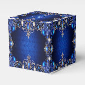 Blue Decorative Holiday Gift Box Bedankdoosjes (Voorkant Zijde)