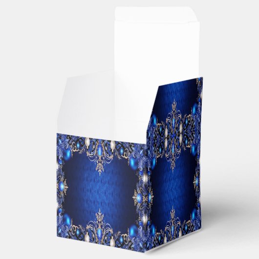 Blue Decorative Holiday Gift Box Bedankdoosjes (Geopend)