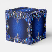 Blue Decorative Holiday Gift Box Bedankdoosjes (Achterkant)