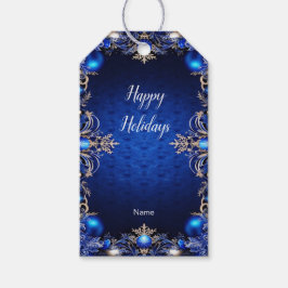 Blue Decorative Holiday Gift Label Cadeaulabel