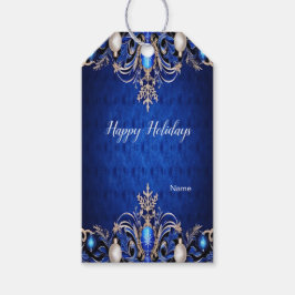 Blue Decorative Holiday Gift Label Cadeaulabel