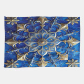 Blue Decorative Holiday Kitchen Towel Theedoek (Horizontaal)