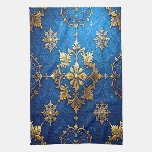 Blue Decorative Holiday Kitchen Towel Theedoek (Verticaal)