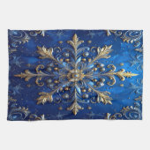 Blue Decorative Holiday Kitchen Towel Theedoek (Horizontaal)