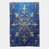 Blue Decorative Holiday Kitchen Towel Theedoek (Verticaal)