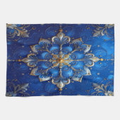 Blue Decorative Holiday Kitchen Towel Theedoek (Horizontaal)