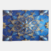 Blue Decorative Holiday Kitchen Towel Theedoek (Horizontaal)