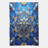 Blue Decorative Holiday Kitchen Towel Theedoek (Verticaal)