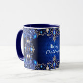 Blue Decorative Holiday Mok (Voorkant links)