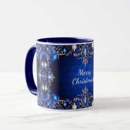 Blue Decorative Holiday Mok