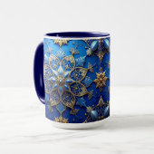 Blue Decorative Holiday Mug Mok (Voorkant links)