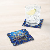 Blue Decorative Holiday Paper Coaster Kartonnen Onderzetters (Insitu)