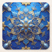 Blue Decorative Holiday Paper Coaster Kartonnen Onderzetters (Voorkant)