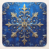 Blue Decorative Holiday Paper Coaster Kartonnen Onderzetters (Voorkant)