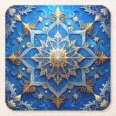 Blue Decorative Holiday Paper Coaster Kartonnen Onderzetters (Voorkant)