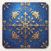 Blue Decorative Holiday Paper Coaster Kartonnen Onderzetters (Voorkant)