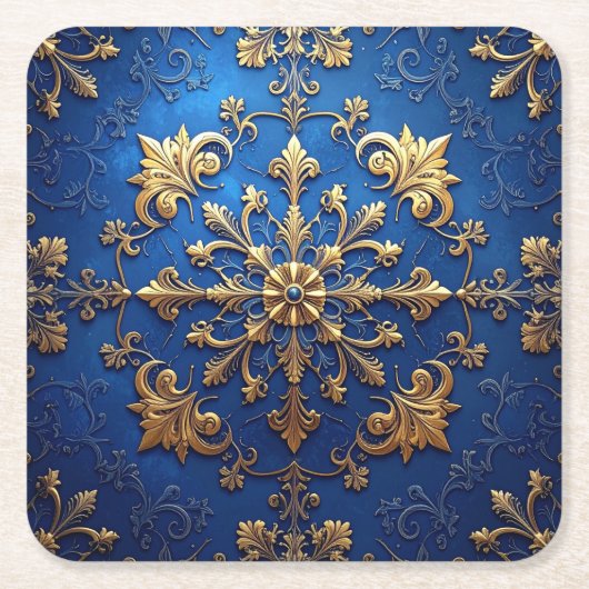 Blue Decorative Holiday Paper Coaster Kartonnen Onderzetters (Voorkant)