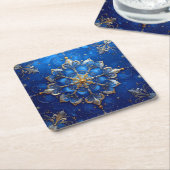 Blue Decorative Holiday Paper Coaster Kartonnen Onderzetters (Schuin)
