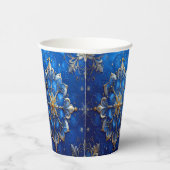 Blue Decorative Holiday Paper Cups Papieren Bekers (Rechts)