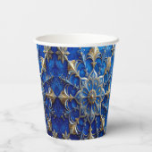 Blue Decorative Holiday Paper Cups Papieren Bekers (Achterkant)