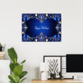 Blue Decorative Holiday Poster (Thuiskantoor)