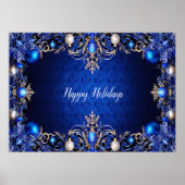 Blue Decorative Holiday Poster (Voorkant)