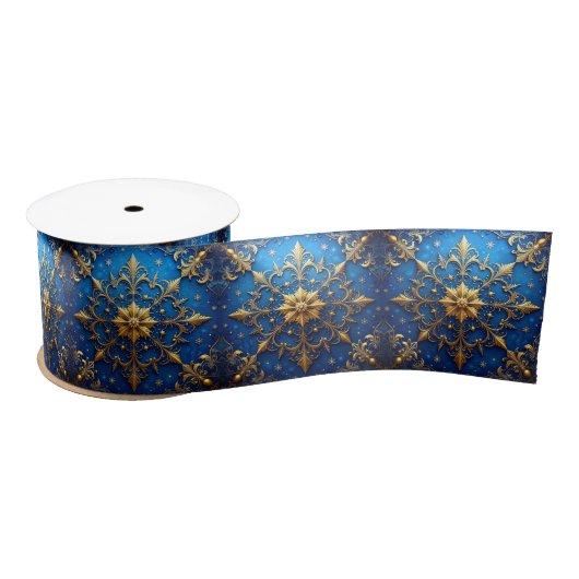 Blue Decorative Holiday Satin Ribbon Satijnen Lint (Spoel)