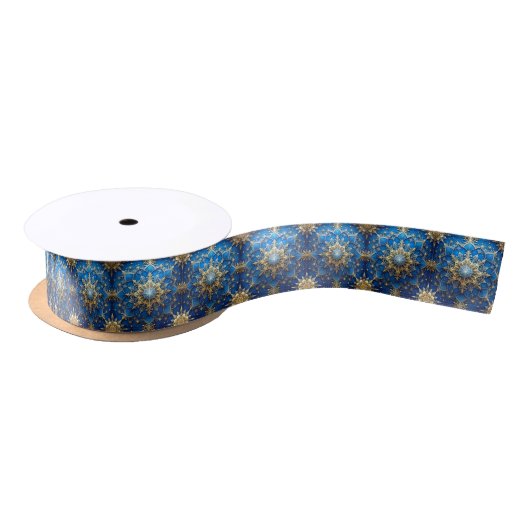 Blue Decorative Holiday Satin Ribbon Satijnen Lint (Spoel)