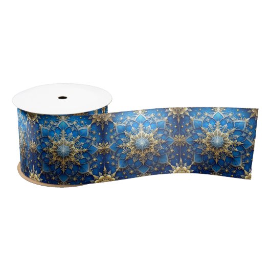 Blue Decorative Holiday Satin Ribbon Satijnen Lint (Spoel)