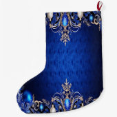 Blue Decorative Holiday Stocking Grote Kerstsok (Achterkant)