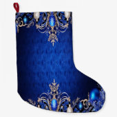 Blue Decorative Holiday Stocking Grote Kerstsok (Voorkant)