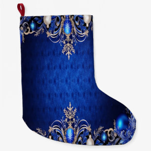 Blue Decorative Holiday Stocking Grote Kerstsok